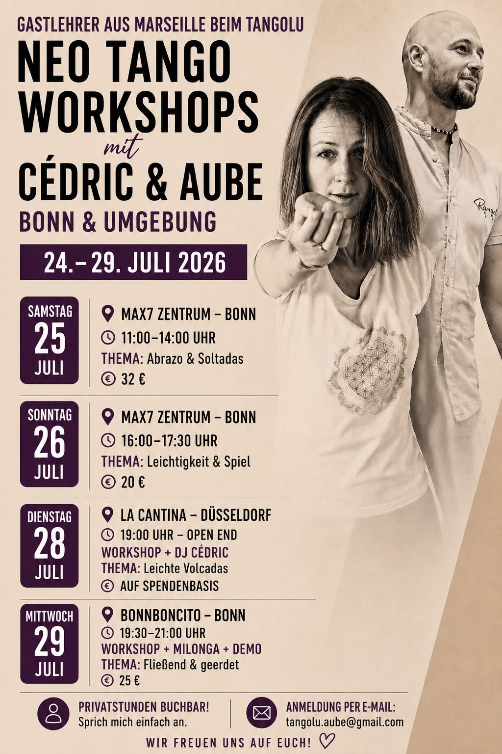 Neo Tango Workshops mit Cédric und Aube